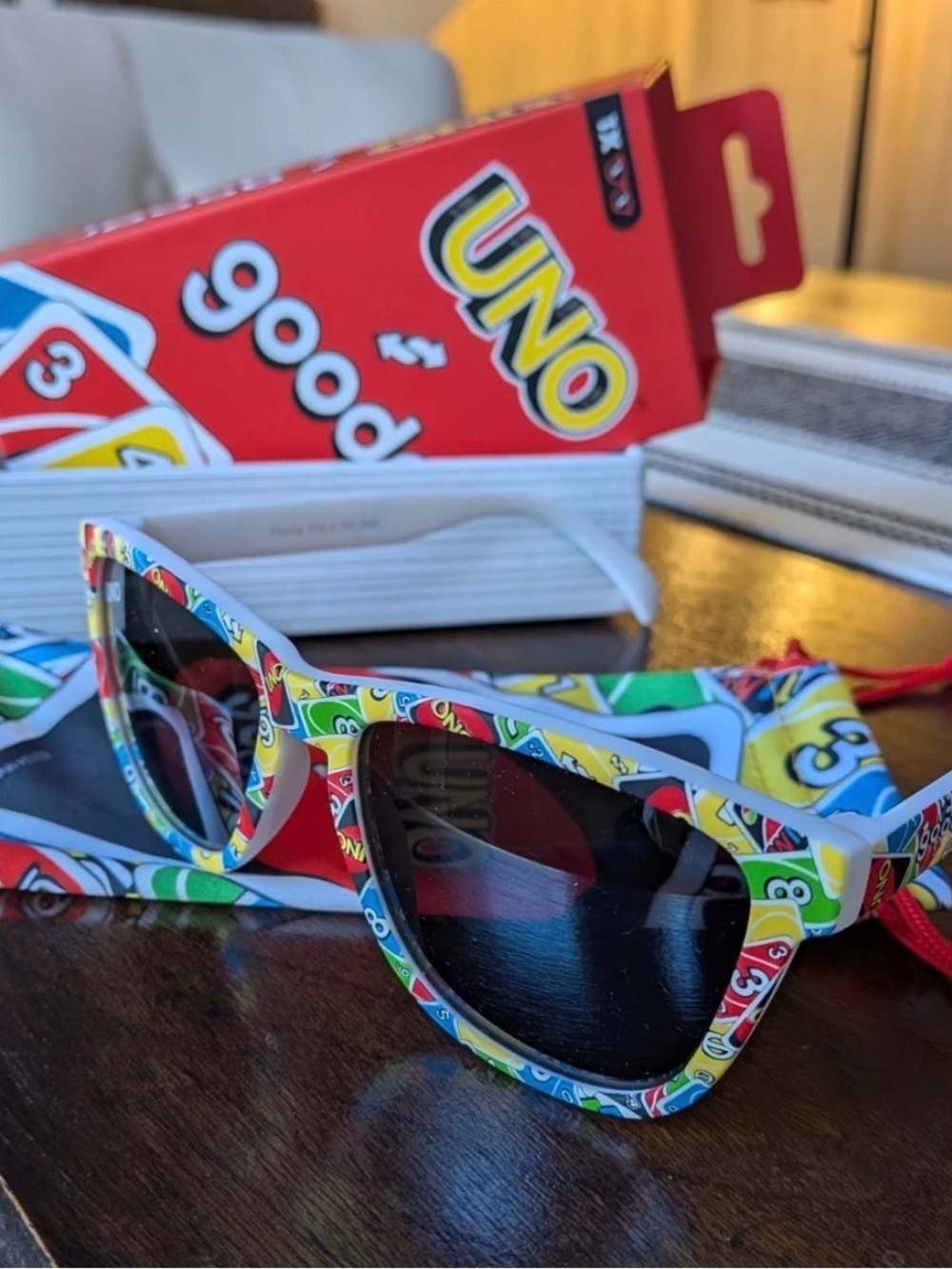 Goodr UNO Pattern Sunglasses - Colorful Game Print
